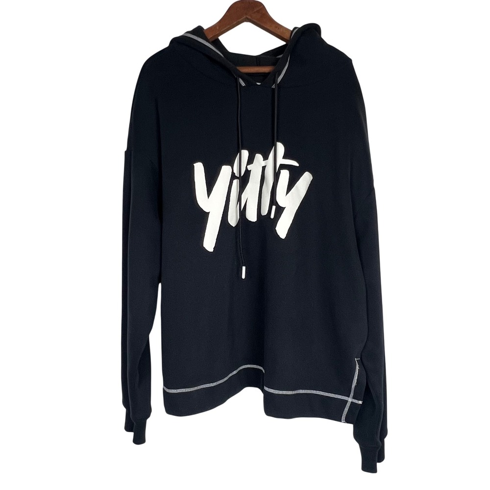 Yitty by Lizzo 1X Black Graphic‎ Hoodie Contrast Stitch Streetwear Y2K Comfy